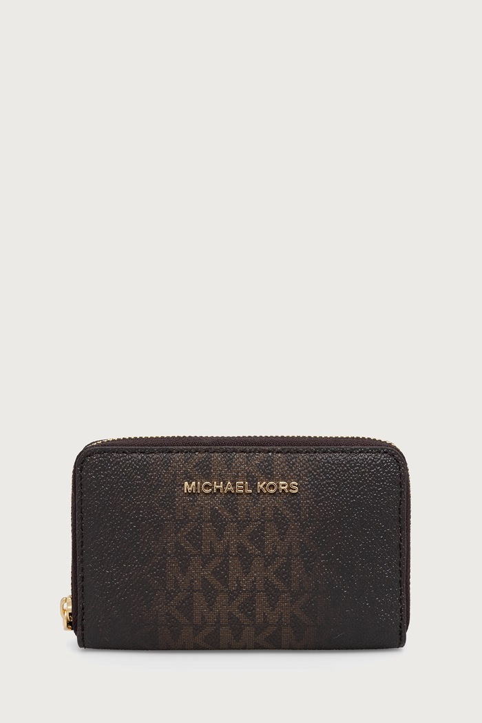 MICHAEL Michael Kors Portfel damski z imitacji skóry brązowy 32F6GJ6D0B
