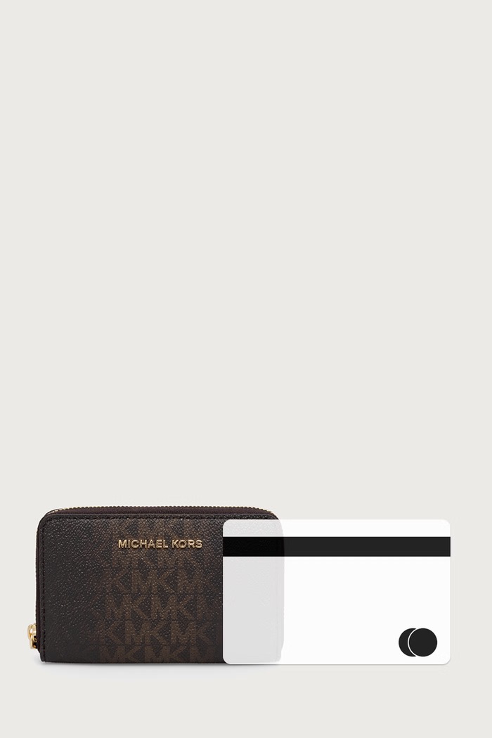 Portfel damski z imitacji skóry MICHAEL Michael Kors brązowy 32F6GJ6D0B