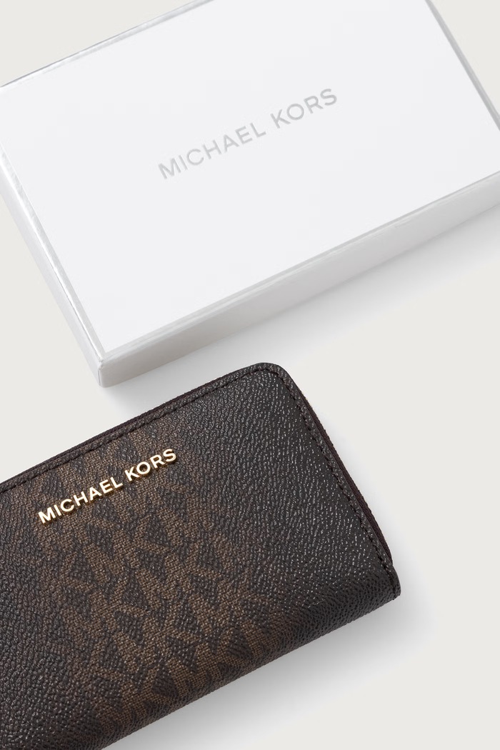 Portfel damski z imitacji skóry MICHAEL Michael Kors 32F6GJ6D0B brązowy