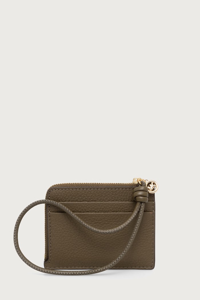 MICHAEL Michael Kors Etui na karty damskie skórzane 32S6GJ6W1L zielony AW26