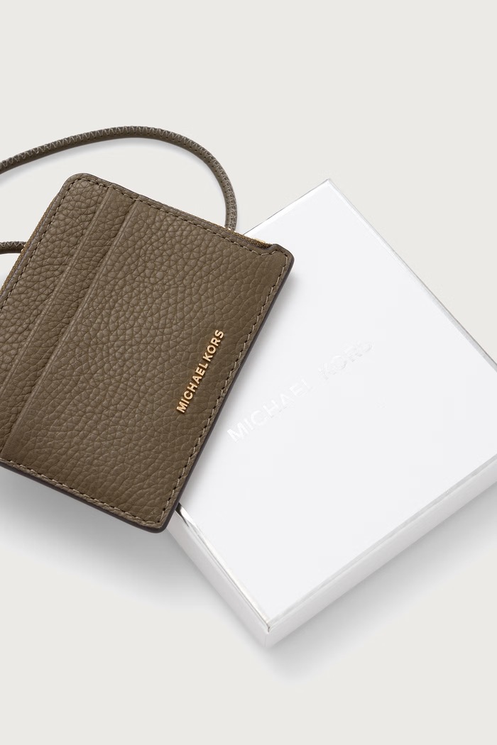Akcesoria MICHAEL Michael Kors Etui na karty damskie skórzane 32S6GJ6W1L zielony