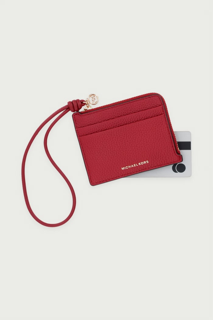 Etui na karty damskie skórzane MICHAEL Michael Kors 32S6GJ6W1L bordowy