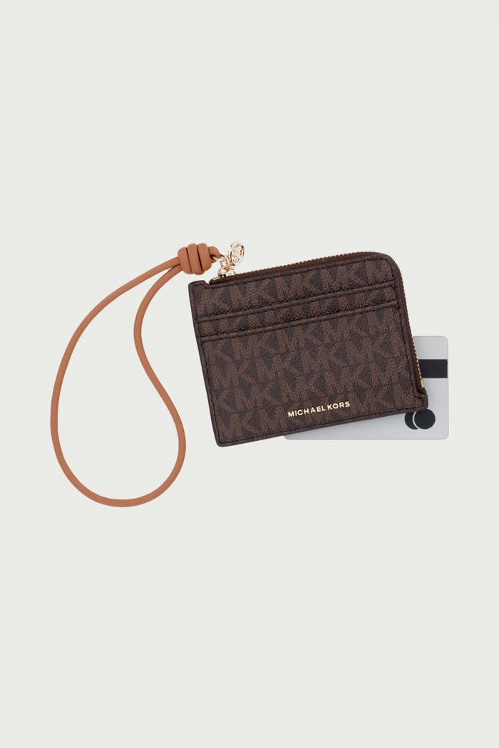 Akcesoria MICHAEL Michael Kors Etui na karty damskie z imitacji skóry 32S6GJ6W0B brązowy
