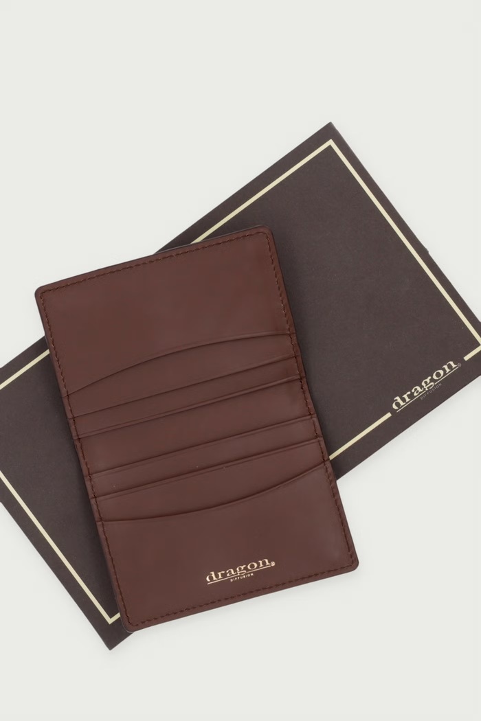 Etui na karty damskie skórzane Dragon Diffusion brązowy DGW68032