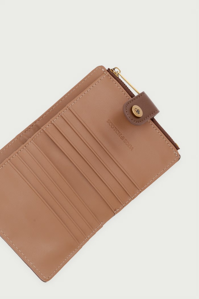 Akcesoria Scotch & Soda Portfel damski z imitacji skóry SCSW0039 brązowy