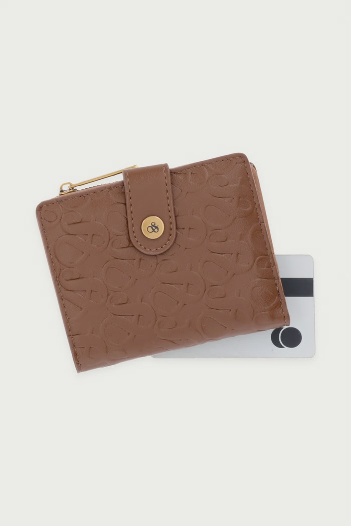 Portfel damski z imitacji skóry Scotch & Soda SCSW0039 brązowy