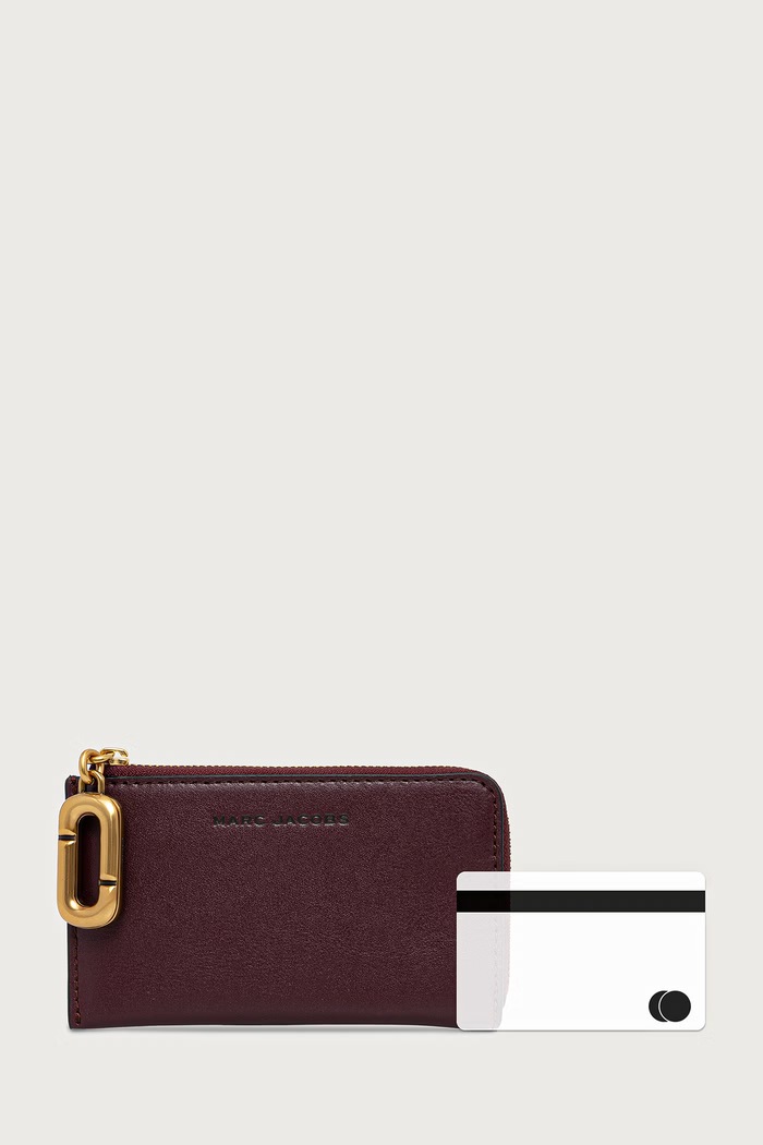 Portfel damski skórzany TOP ZIP MULTI WALLET MARC JACOBS bordowy 2P6SMP018S01