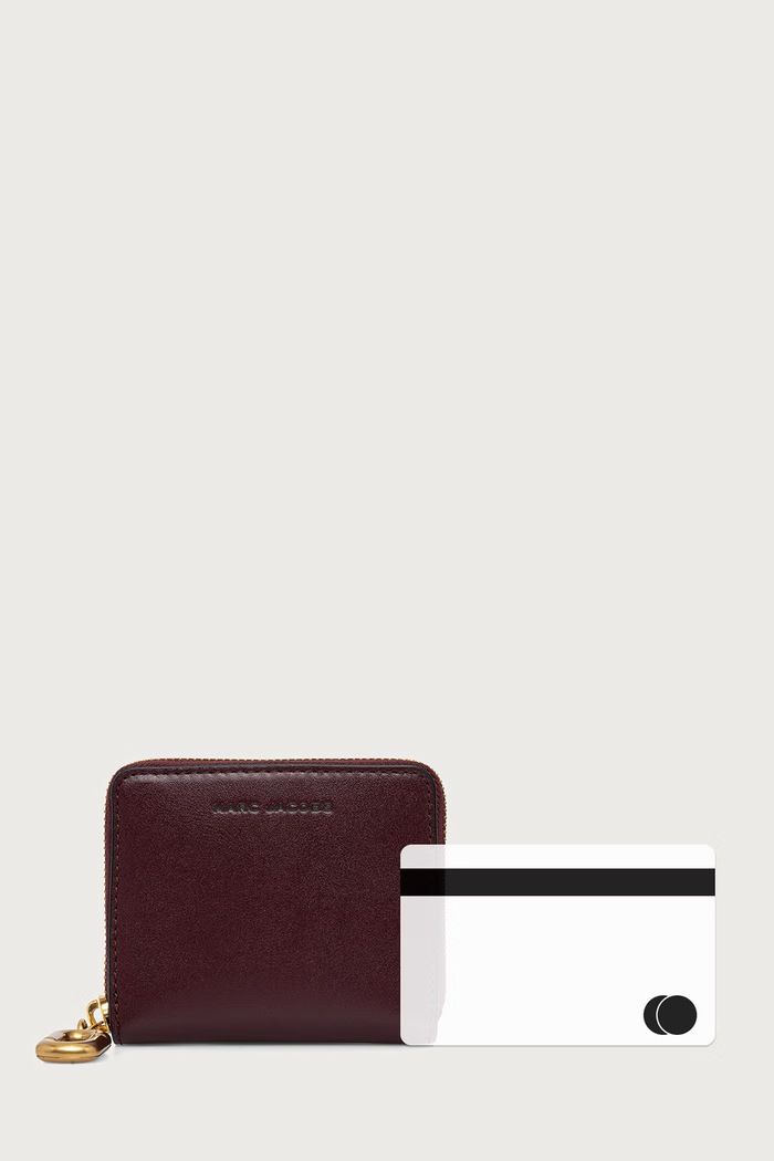 Portfel damski skórzany SLIM COMPACT WALLET MARC JACOBS bordowy 2P6SMP017S01