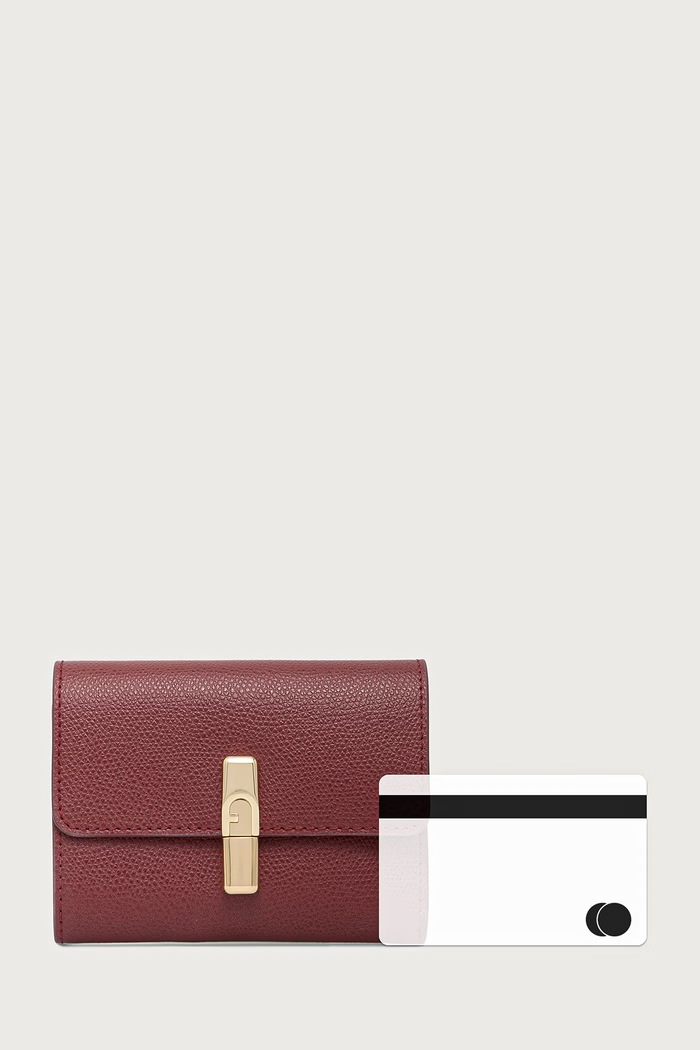 Furla portfel damski skórzany Iride S WP00564.ARE000.CGQ00 bordowy