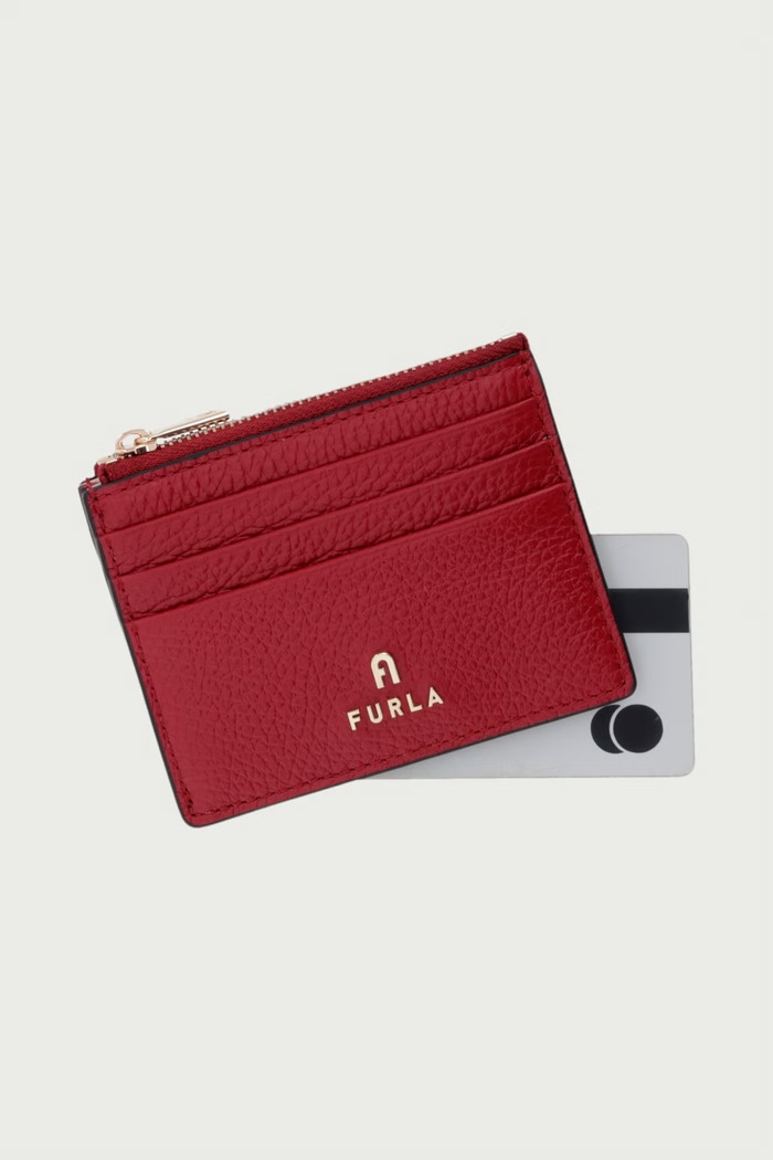Akcesoria Furla Etui na karty damskie skórzane Camelia S WP00388.HSF000.CGQ00 czerwony