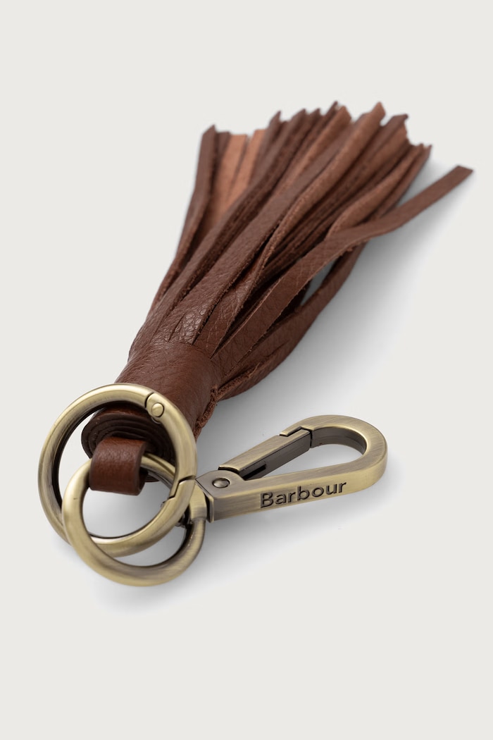 Barbour Zestaw portfel i brelok damski skórzany LGS0110