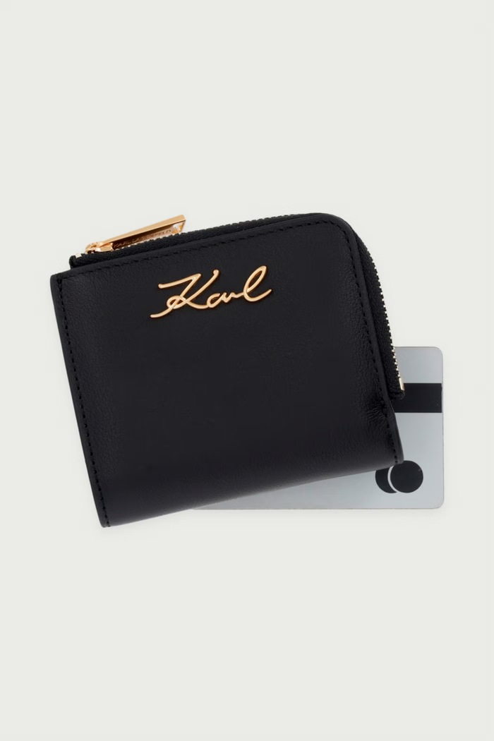 Novčanik za žene od kože Karl Lagerfeld B4W32002 crna