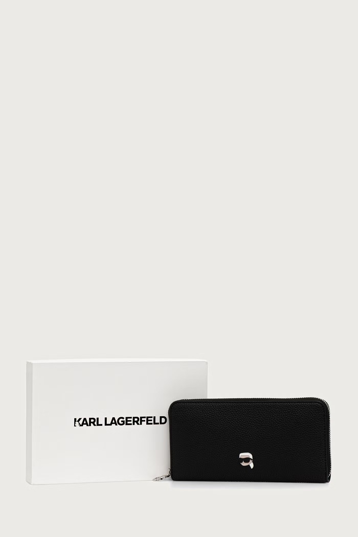Karl Lagerfeld novčanik za žene od imitacije kože crna B4W32028