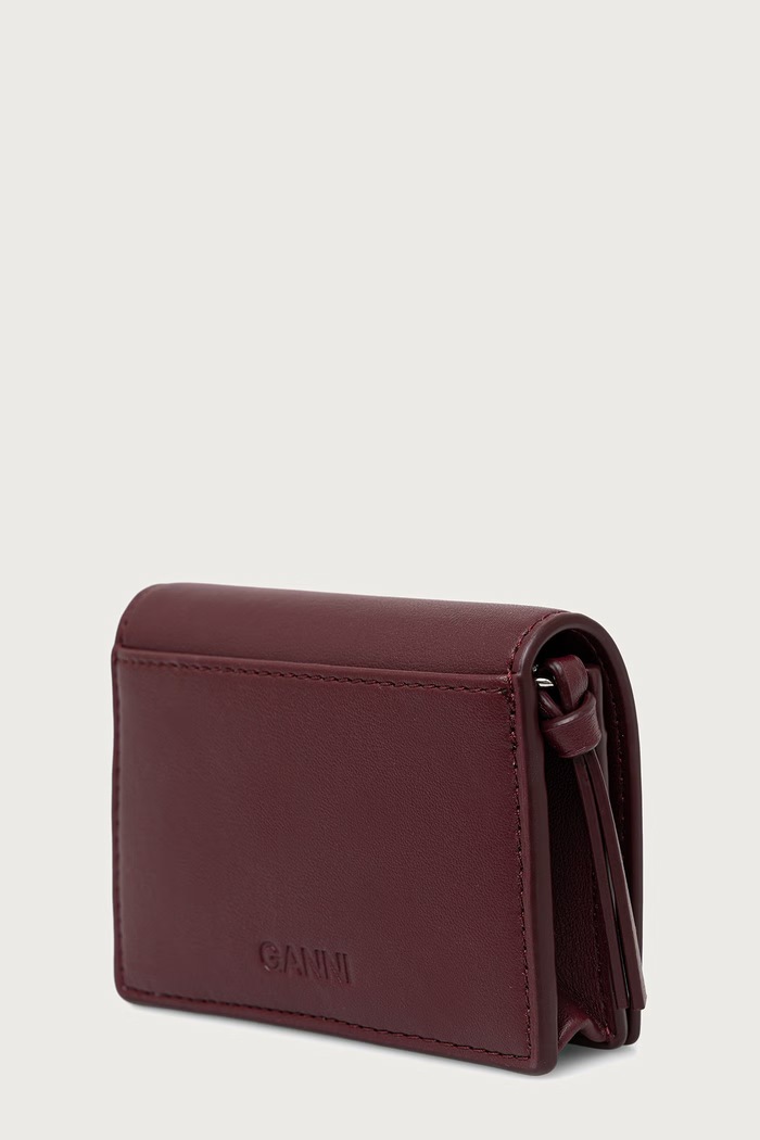 GANNI Bou Card Holder portfel B3010376 bordowy AW26