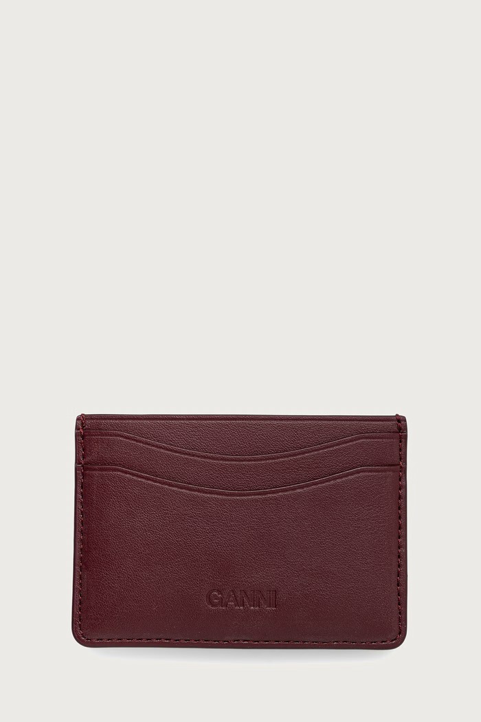 GANNI Bou Card Holder etui na karty damskie B3010375 bordowy AW26
