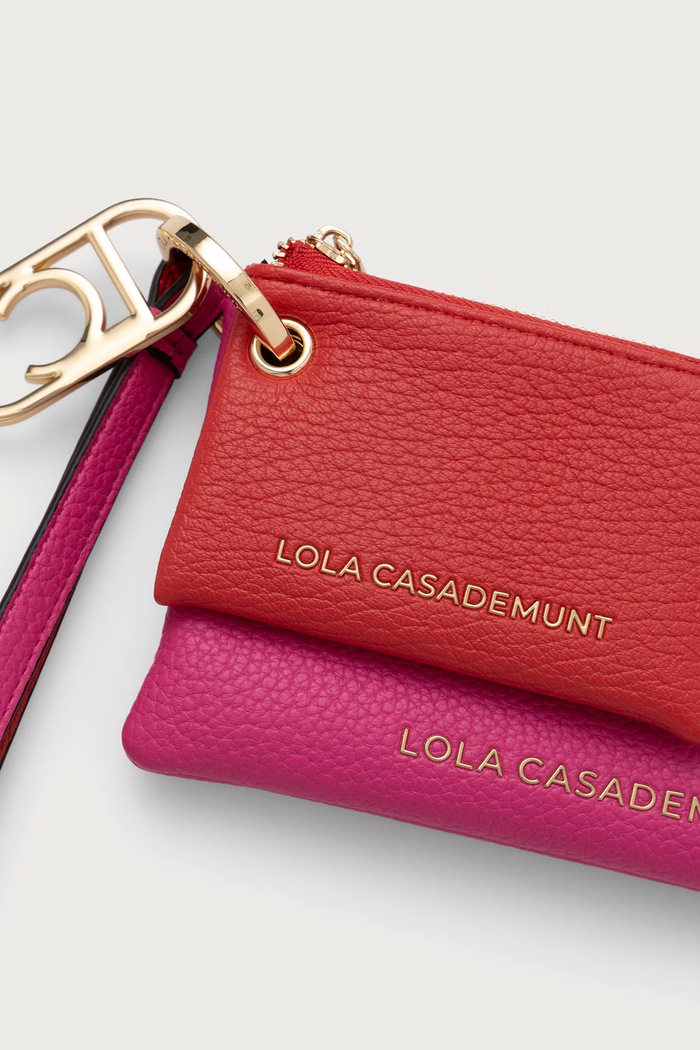 Lola Casademunt zestaw portfel i etui na karty damski z imitacji skóry LS2612020 różowy AW26
