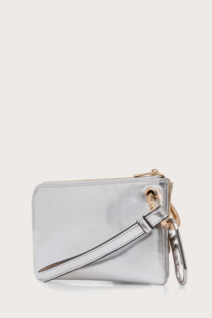 Lola Casademunt zestaw portfel i etui na karty damski z imitacji skóry LS2612020 srebrny AW26