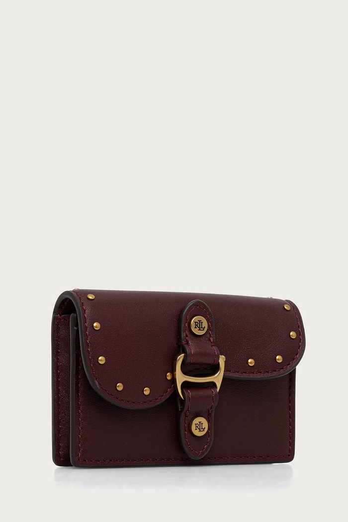 Lauren Ralph Lauren Portfel damski skórzany 432P18694 bordowy AW26