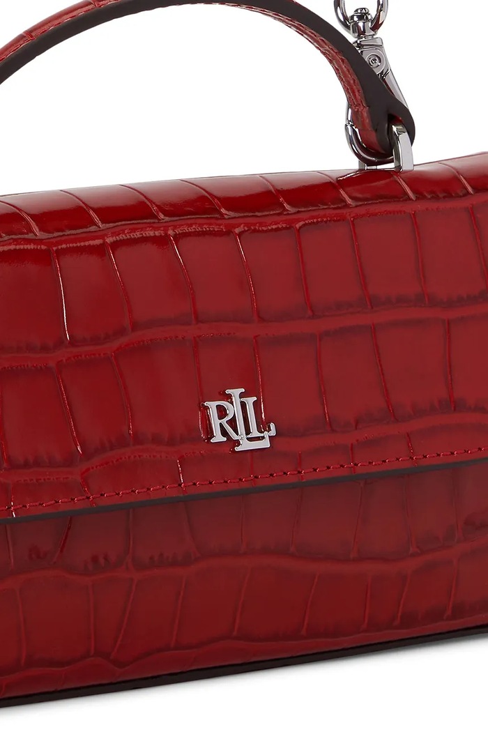 Akcesoria Lauren Ralph Lauren Kopertówka damska skórzana 432P18681 czerwony
