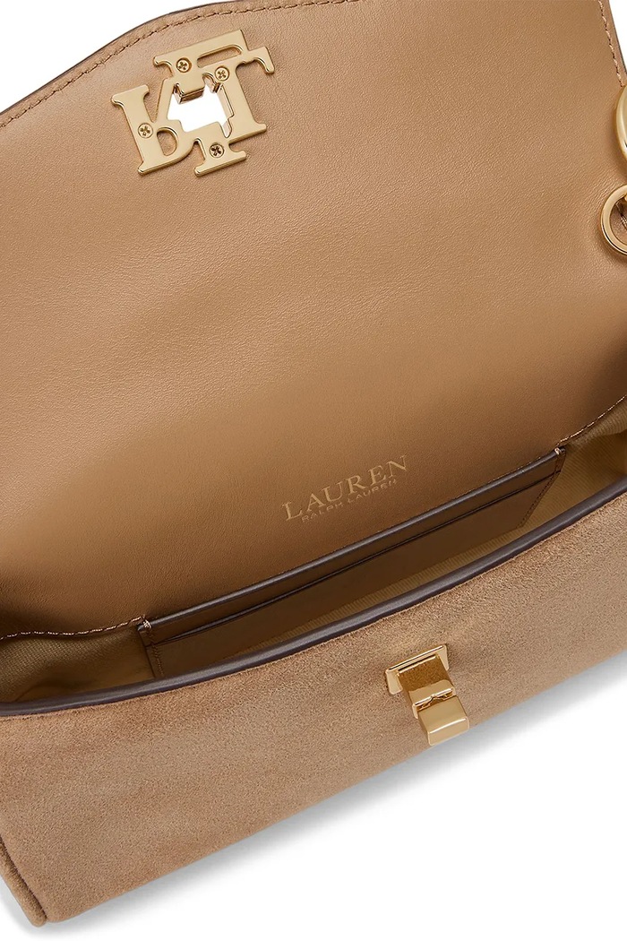Portfel crossbody damski skórzany Lauren Ralph Lauren 432P18554 beżowy
