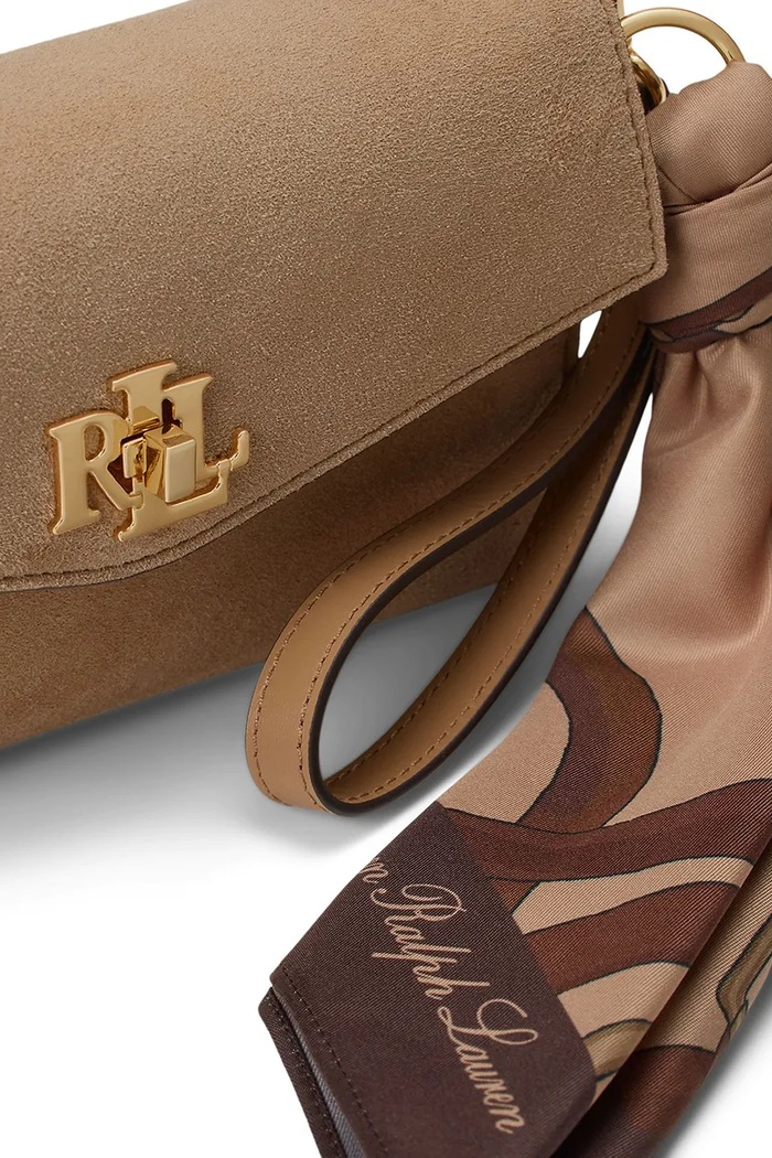 Portfel crossbody damski skórzany Lauren Ralph Lauren beżowy 432P18554