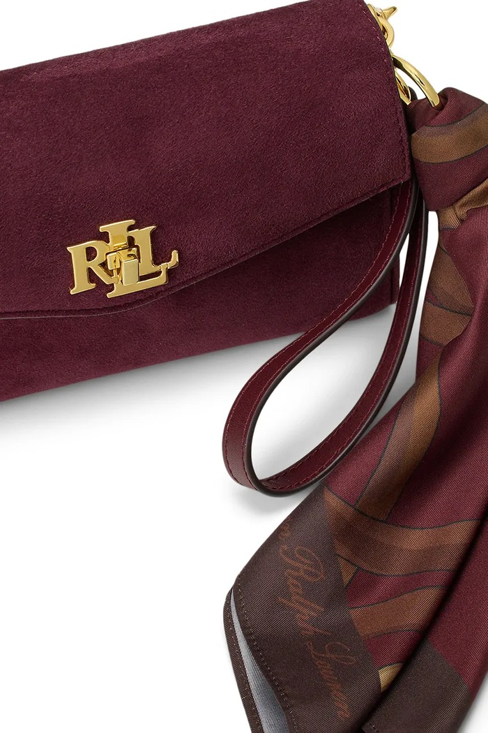Portfel crossbody damski skórzany Lauren Ralph Lauren 432P18554 bordowy