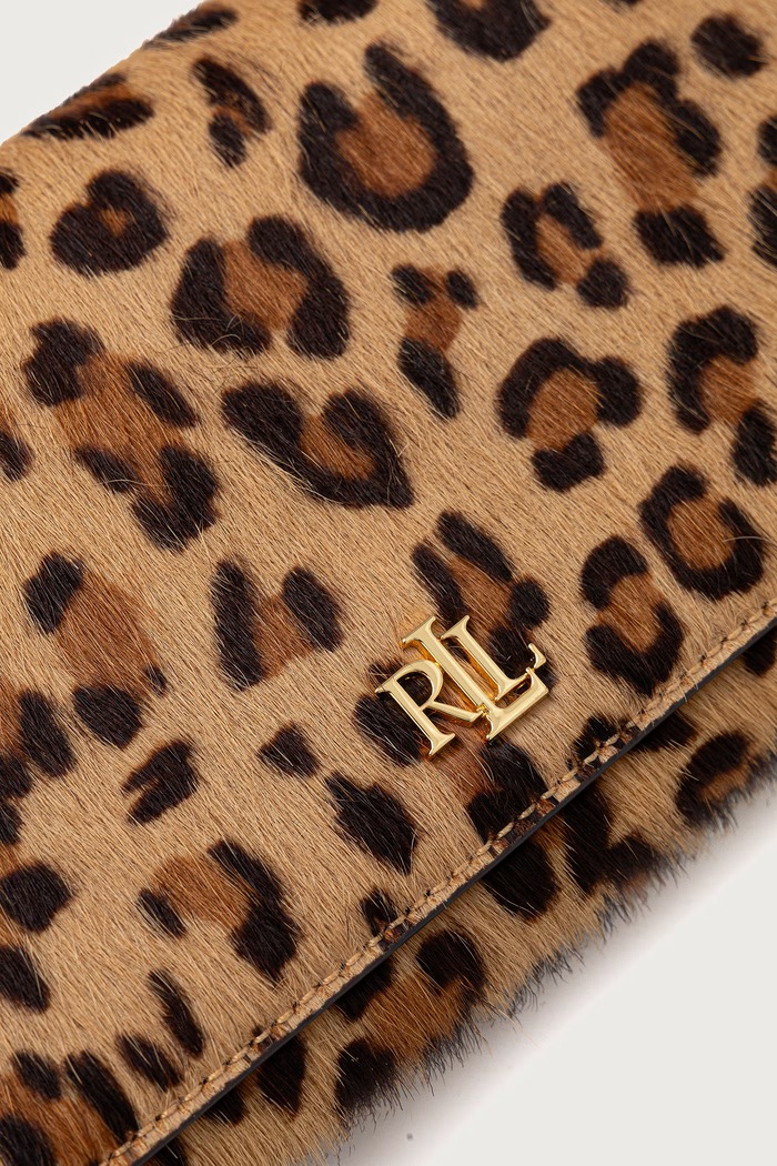 Kopertówka damska skórzana Lauren Ralph Lauren 432P18553 brązowy