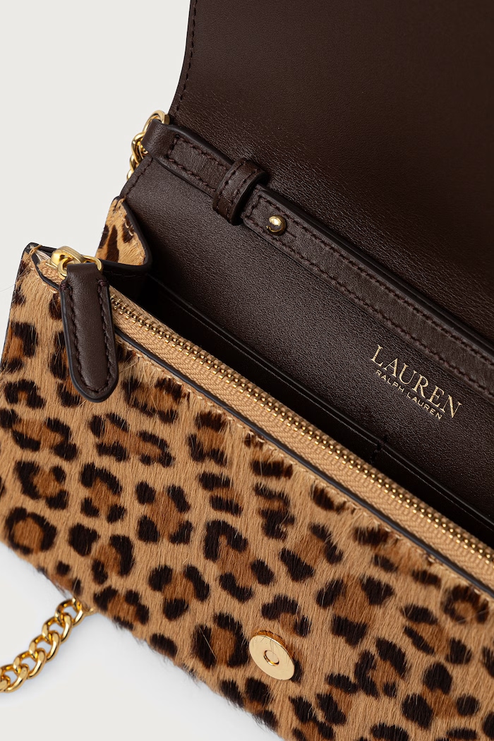 Kopertówka damska skórzana Lauren Ralph Lauren brązowy 432P18553