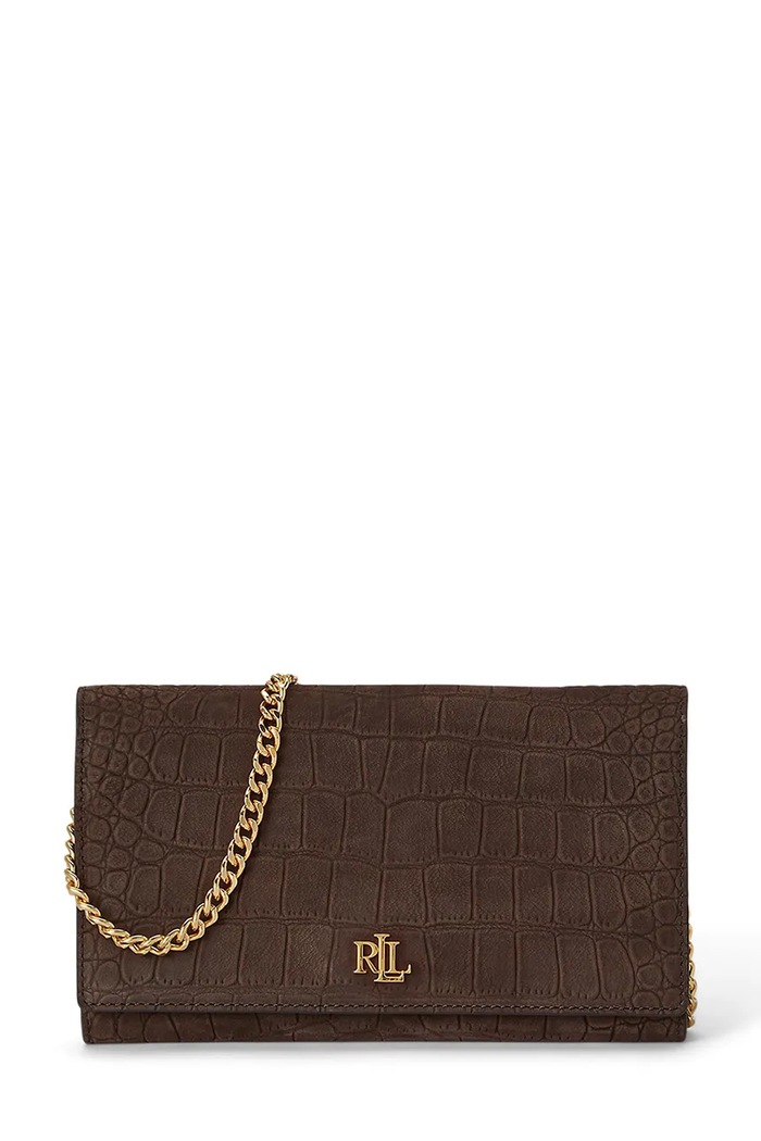Lauren Ralph Lauren Portfel damski skórzany brązowy 432P18552