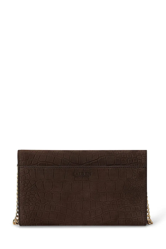 Lauren Ralph Lauren Portfel damski skórzany 432P18552 brązowy AW26