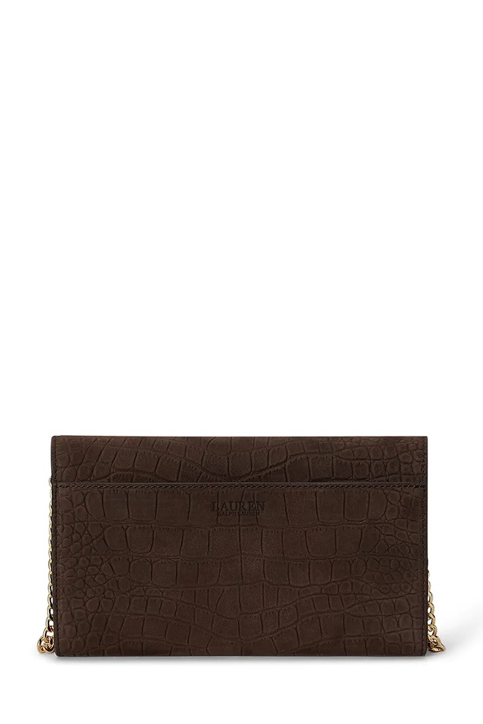 Lauren Ralph Lauren Portfel damski skórzany 432P18552 brązowy AW26