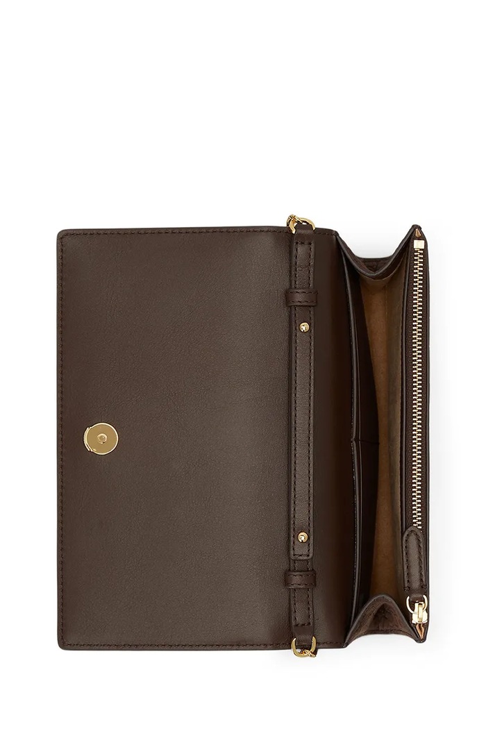 Portfel damski skórzany Lauren Ralph Lauren brązowy 432P18552