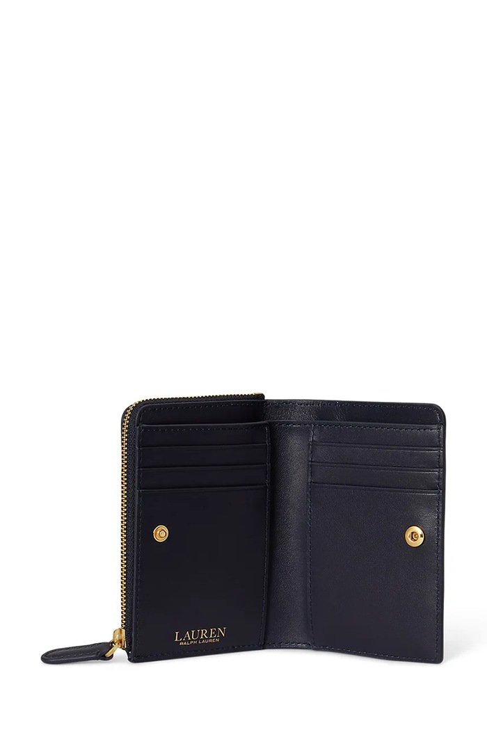 Akcesoria Lauren Ralph Lauren Portfel damski skórzany 432P16735 granatowy