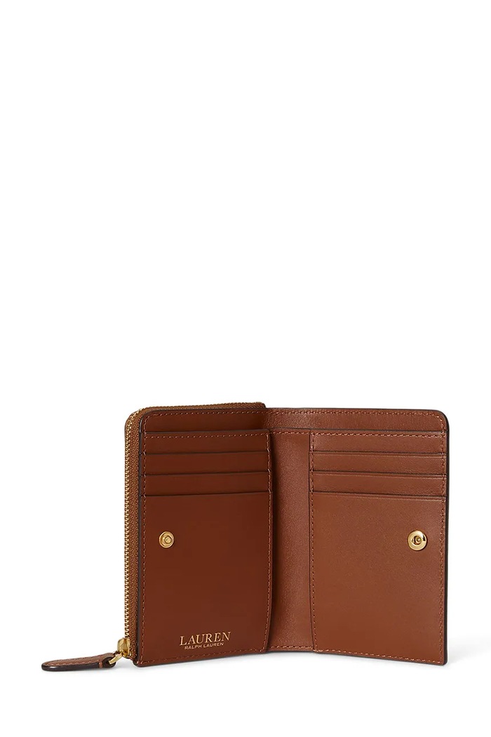 Akcesoria Lauren Ralph Lauren Portfel damski skórzany 432P16735 brązowy