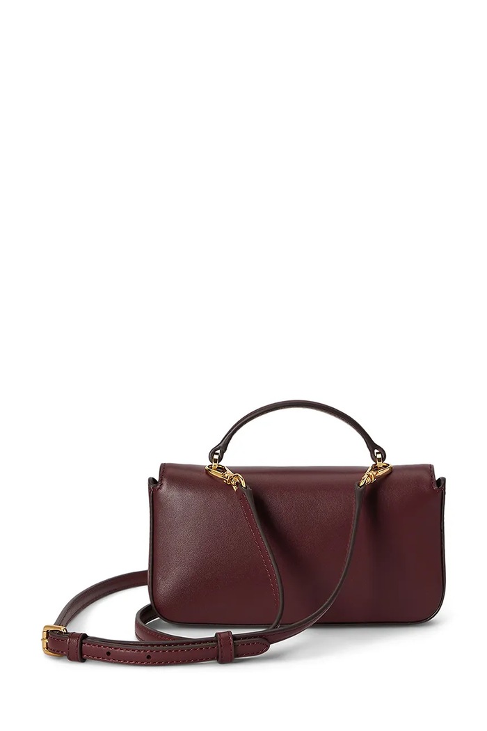 Lauren Ralph Lauren Portfel damski skórzany 432P16733 bordowy AW26