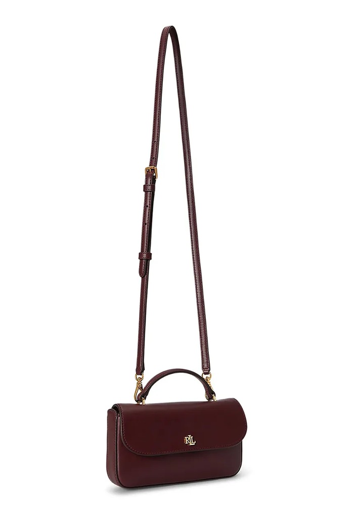Akcesoria Lauren Ralph Lauren Portfel damski skórzany 432P16733 bordowy