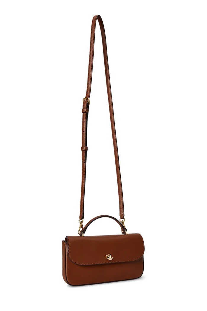 Akcesoria Lauren Ralph Lauren Portfel damski skórzany 432P16733 brązowy