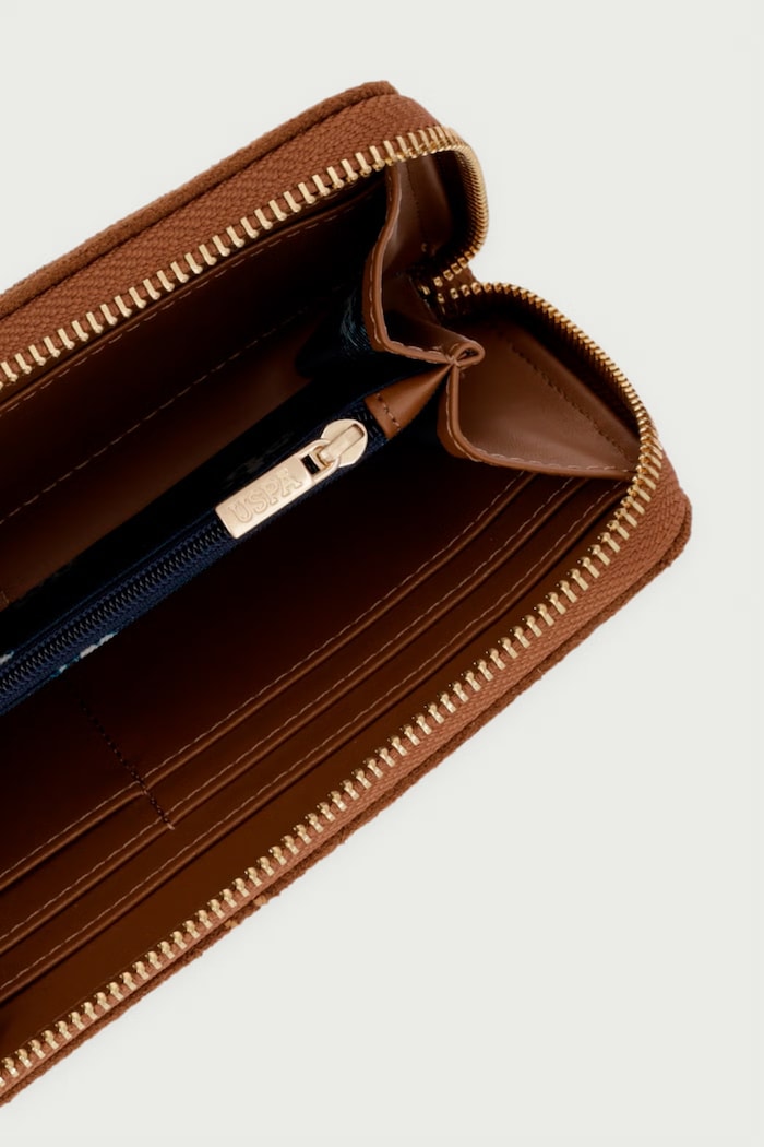 Akcesoria U.S. Polo Assn. Portfel damski z imitacji skóry CHESTNUT WIU269341WVP brązowy