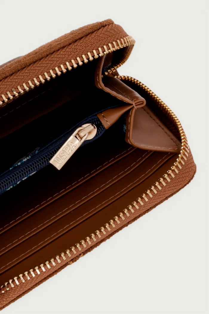 Akcesoria U.S. Polo Assn. Portfel damski z imitacji skóry CHESTNUT WIU269340WVP brązowy