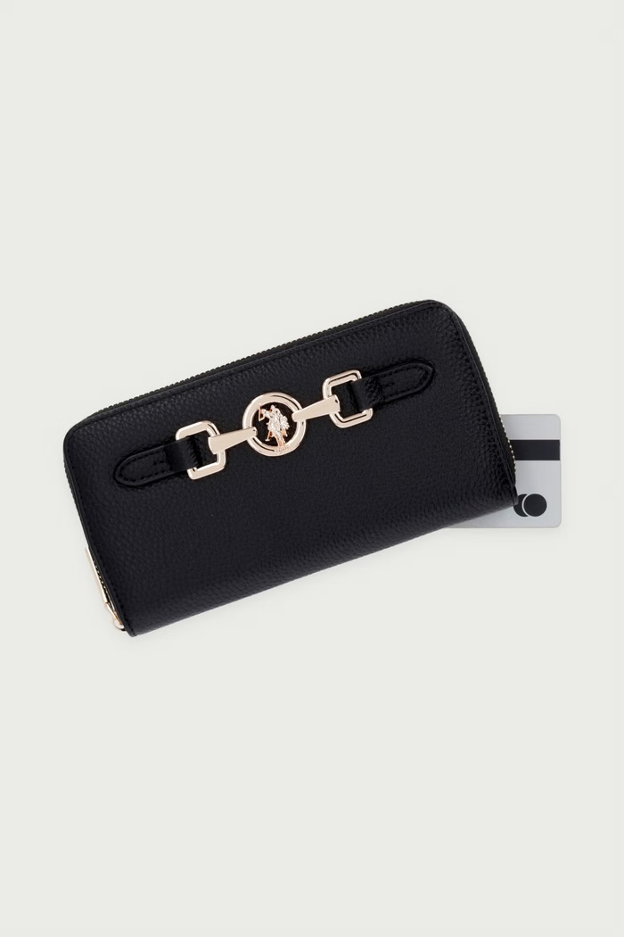 Portfel damski z imitacji skóry ASCOT U.S. Polo Assn. WIU269329WVP czarny
