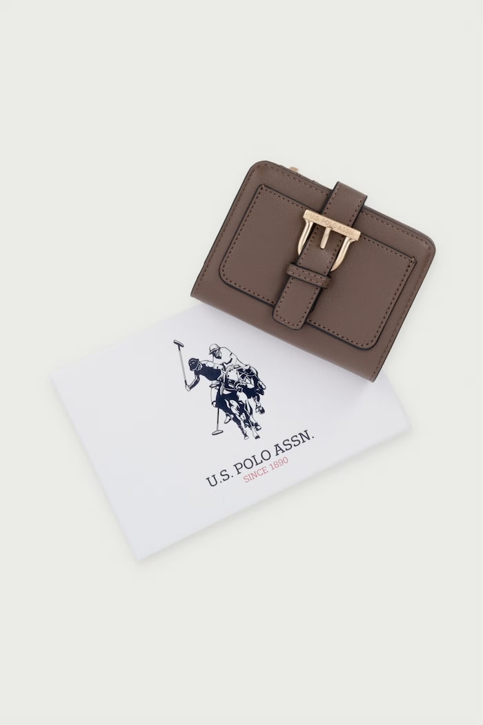 Portfel damski z imitacji skóry NANTUCKET U.S. Polo Assn. brązowy WIU269323WVP