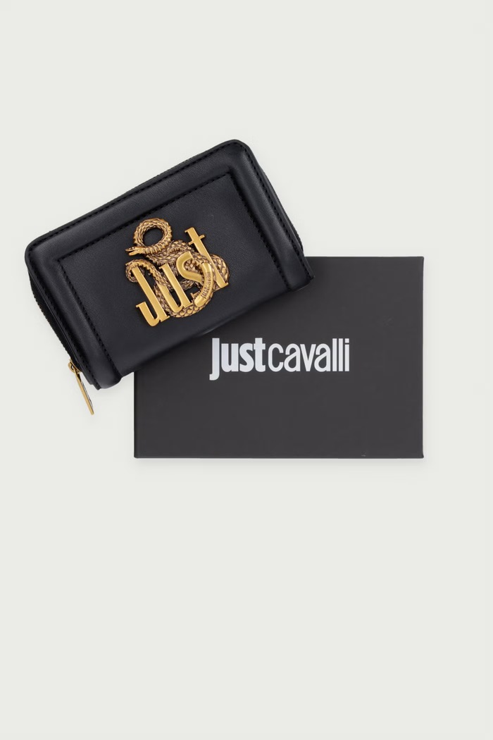 Just Cavalli portfel damski z imitacji skóry 81RA5PN4.ZS749 czarny
