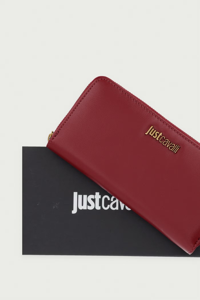 Portfel damski z imitacji skóry Just Cavalli 81RA5PI1.ZSC23 bordowy