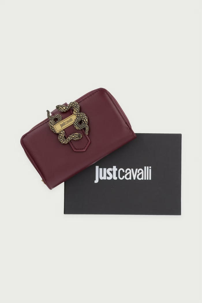 Just Cavalli portfel damski z imitacji skóry bordowy 81RA5PA4.ZSA89
