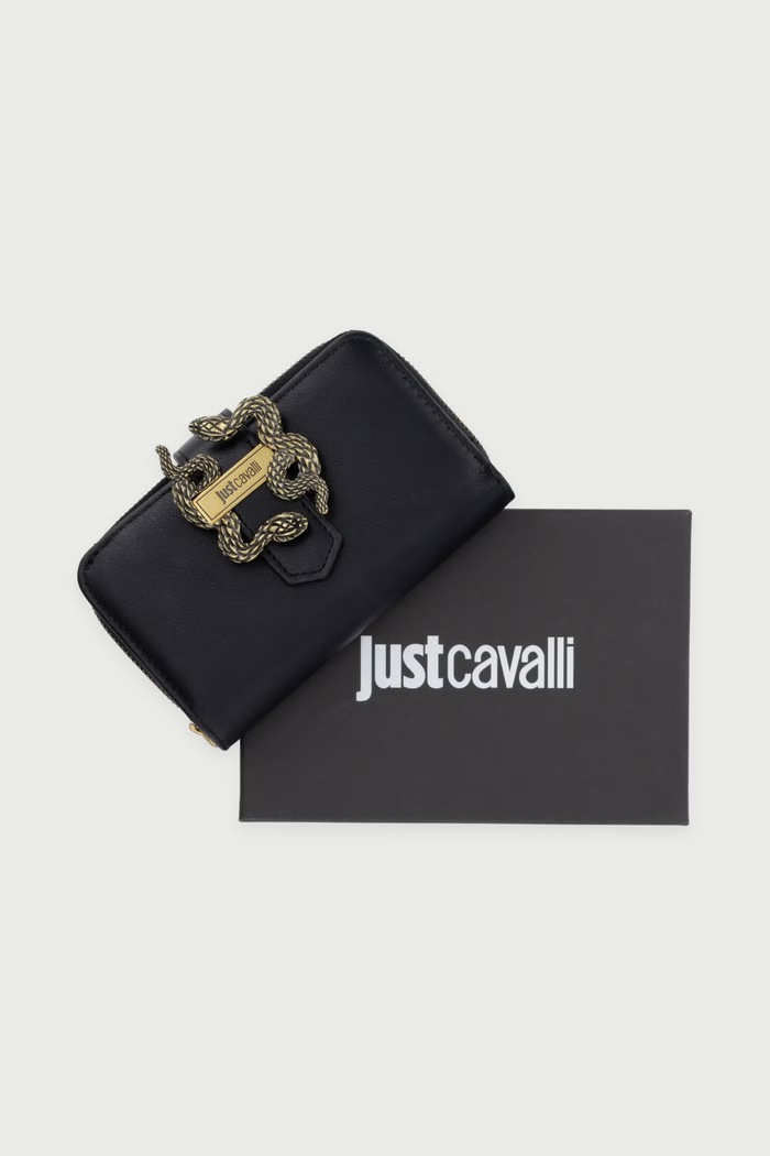 Just Cavalli portfel damski z imitacji skóry czarny 81RA5PA4.ZSA89