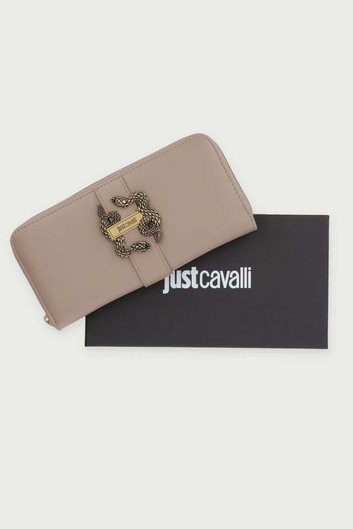 Just Cavalli portfel damski z imitacji skóry 81RA5PA1.ZSA89 beżowy