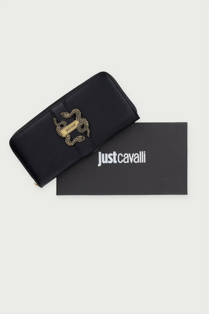 Just Cavalli portfel damski z imitacji skóry 81RA5PA1.ZSA89 czarny