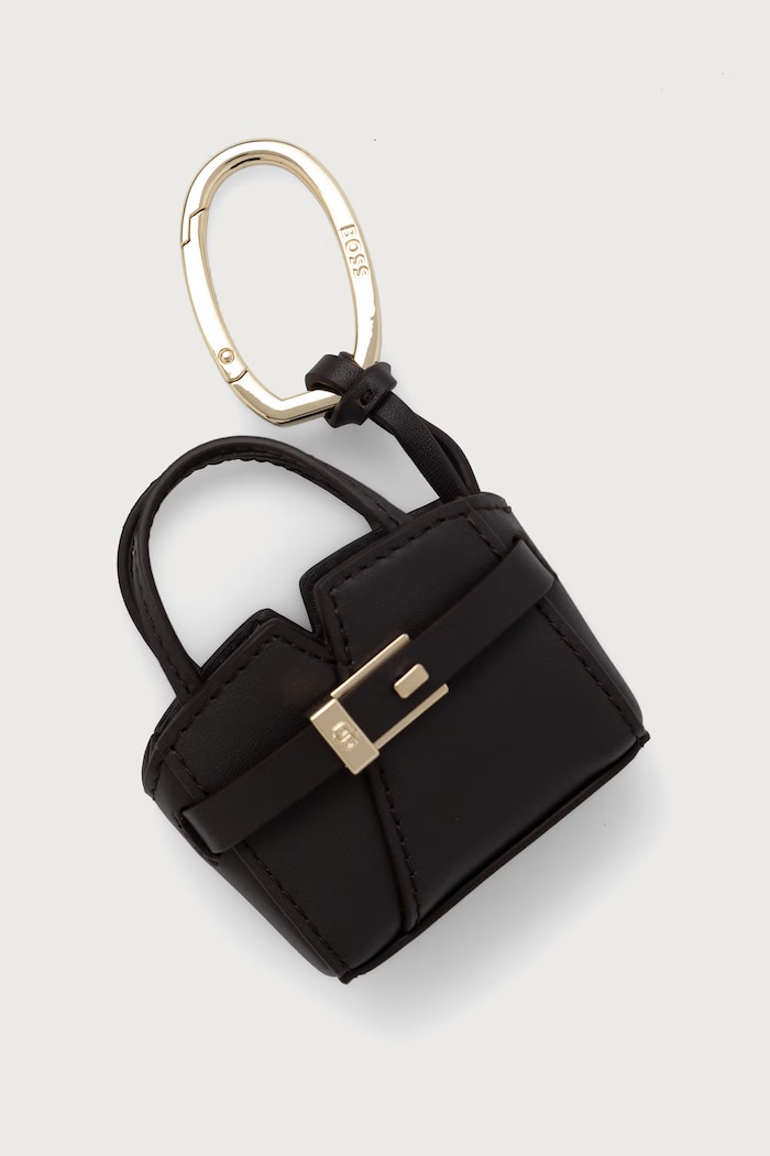 BOSS Brelok damski skórzany Revers Charm brązowy 50573399