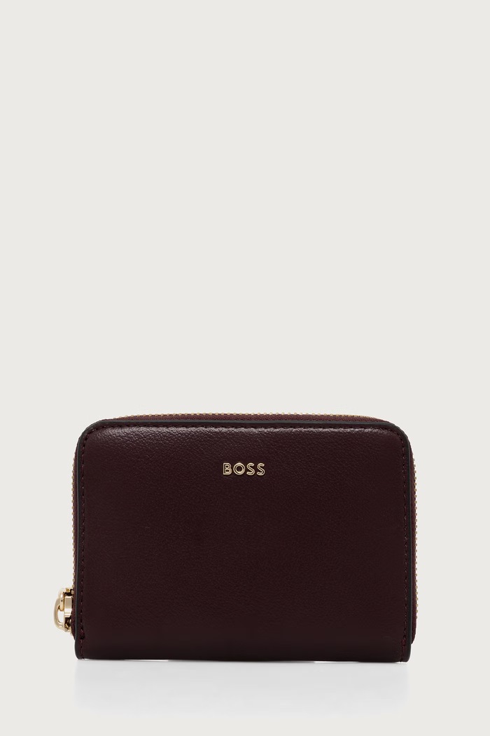 BOSS Portfel damski Sandy Mini Ziparound bordowy 50573328