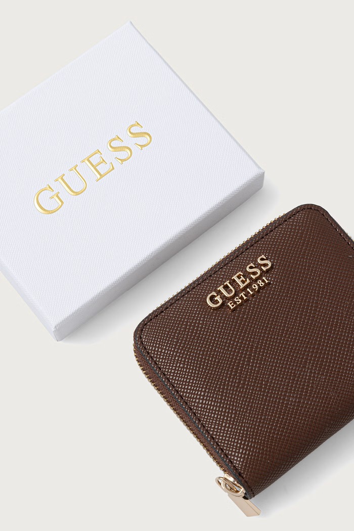 Guess portfel damski z imitacji skóry DANIELLE brązowy SWZG22.27137